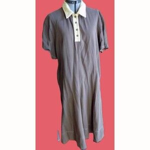Free People Heavy Cotton Polo T-Shirt Safari Kaftan Relaxed Dress M pockets